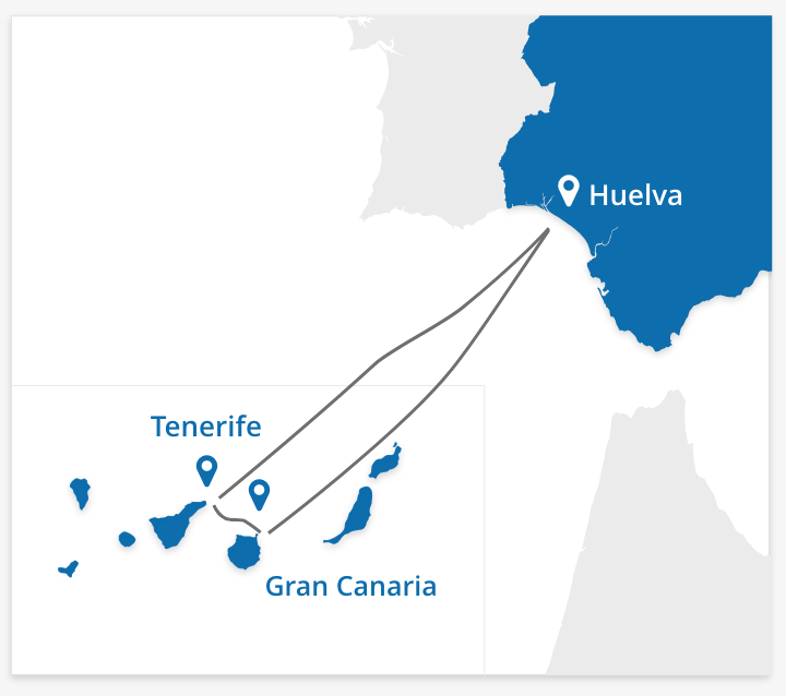ruta Canarias - Península - Trayectos